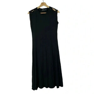 Polo Ralph Lauren Navy Blue Lace Up Shoulders Sleeveless Jersey Midi Dress S